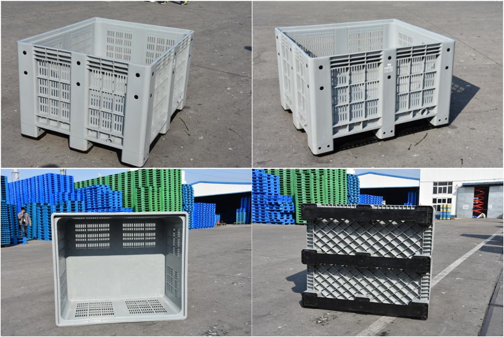 euro hdpe heavy duty vented vegetable stackable large plastic pallet box