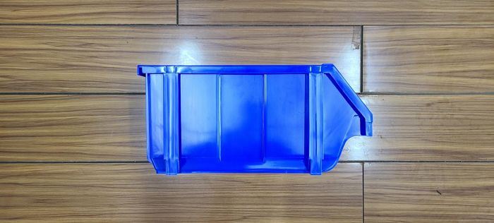 Plastic-Parts-Bin-Single-Blue-Organizer-View