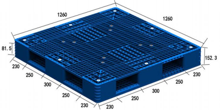 1260×1260×152.3mm Reversible Stacking Plastic Pallet 1260×1260×152.3mm Reversible Stacking Plastic Pallet