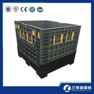 Collapsible Plastic Pallet Bin With Lid