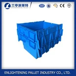 Plastic Crates with Foldable Lids Plastic Container with Attached Lid