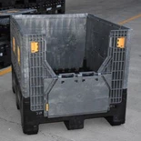 Large Collapsible Plastic Pallet Bulk Container With Drop Doors