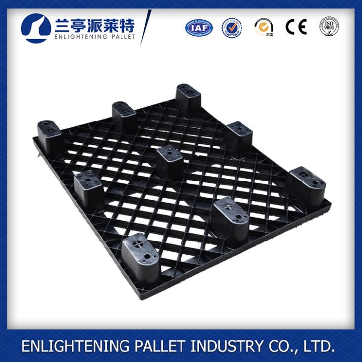 1200x1000x140mm 9 legs cargo export black one time use plastic pallet