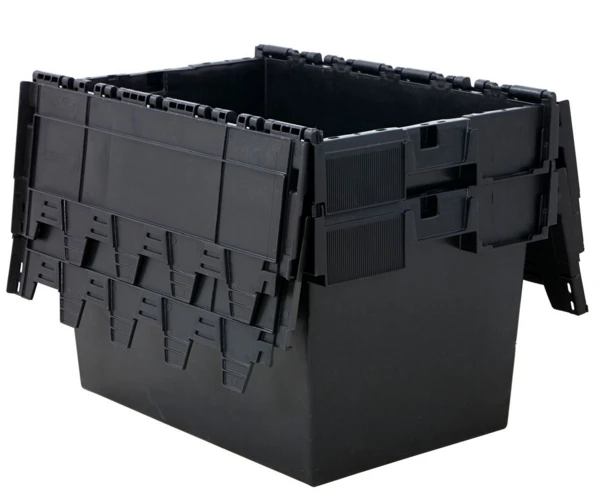 Plastic Tote Turnover Container Attached Lid