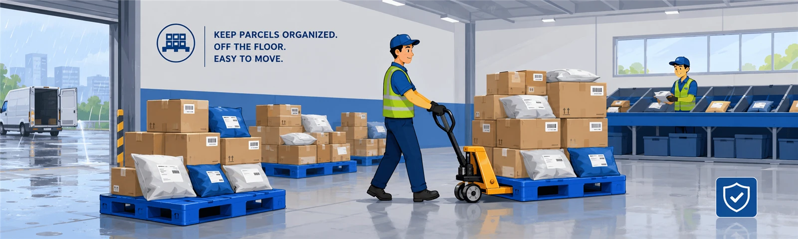 Parcel Sorting with Plastic Pallets Parcel Sorting with Plastic Pallets