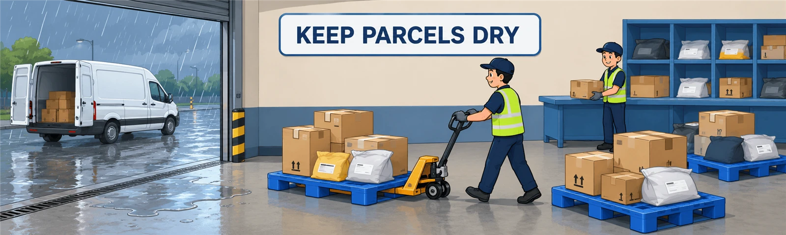 Plastic Pallets on Rainy Days Plastic Pallets on Rainy Days
