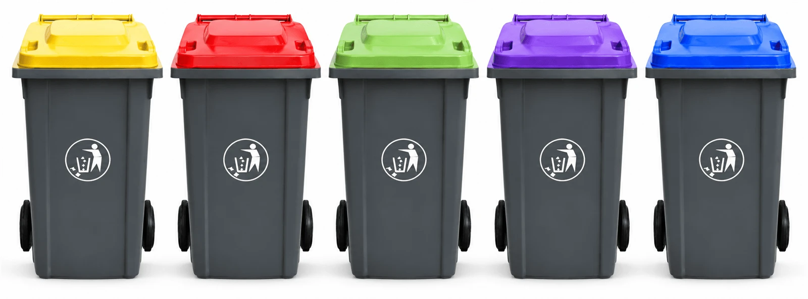 Plastic Recycling Wheelie Bin with Colour Lid Plastic Recycling Wheelie Bin with Colour Lid