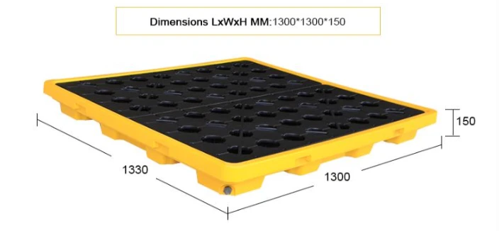 hdpe-spill-pallet-1300x1300x150mm-dimensions hdpe-spill-pallet-1300x1300x150mm-dimensions