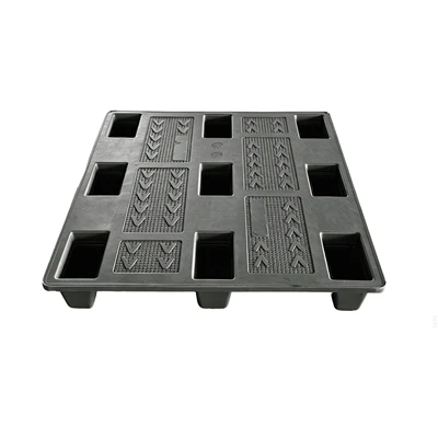 Nestable Nine-Leg Compression Molded Plastic Pallet
