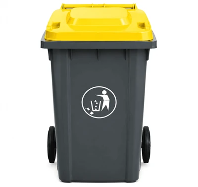 Plastic Recycling Wheelie Bin With Colour Lid