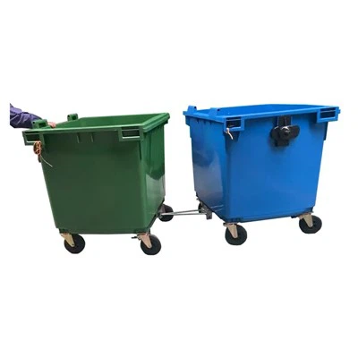 1100L Plastic Wheelie Bins With Tow Hook